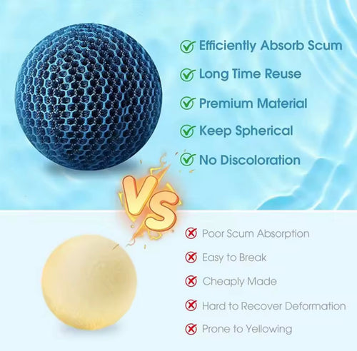 Scum Absorber Balls , Oil-Absorbing Sponge For Spa (2 pack)
